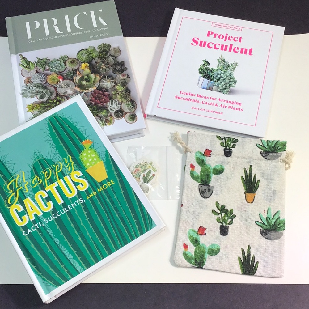 Cactus & Succulent 3 Book Set with bonus bag & stickers (set 2 of 2) plant lover